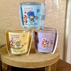 Strawberry Shortcake Scented Candle Set of 3, Blueberry, Lemon, Plum